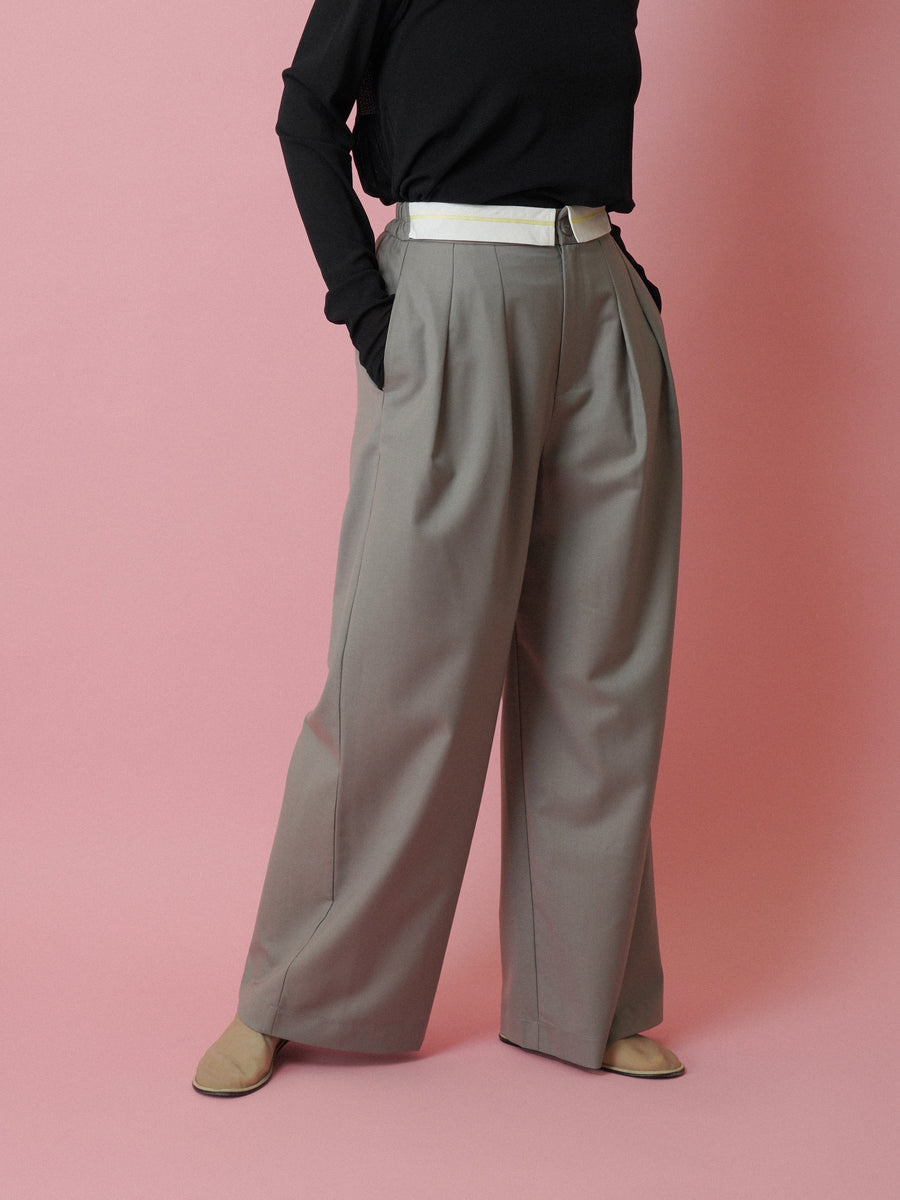 waistband interlining 2tuck wide pants – CYAN tokyo