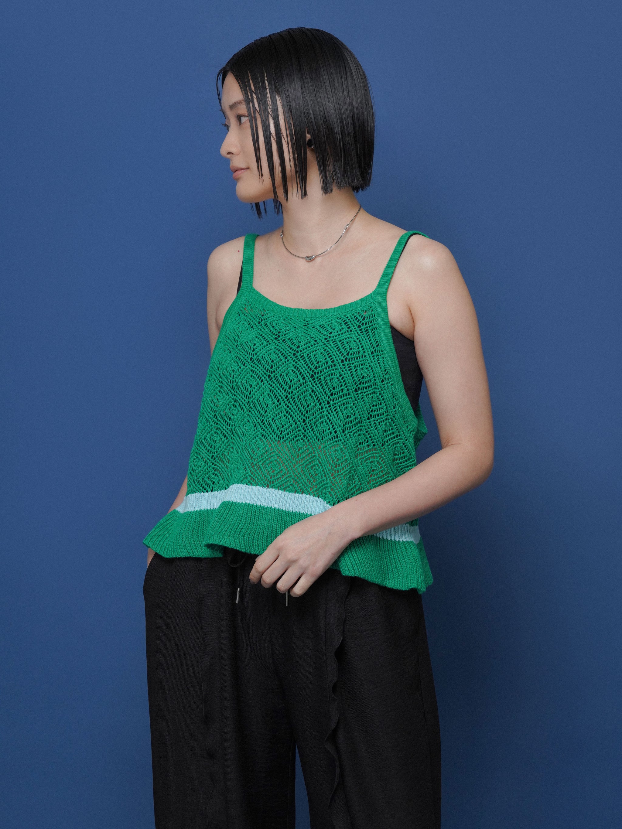 line peacock knit camisole – CYAN tokyo