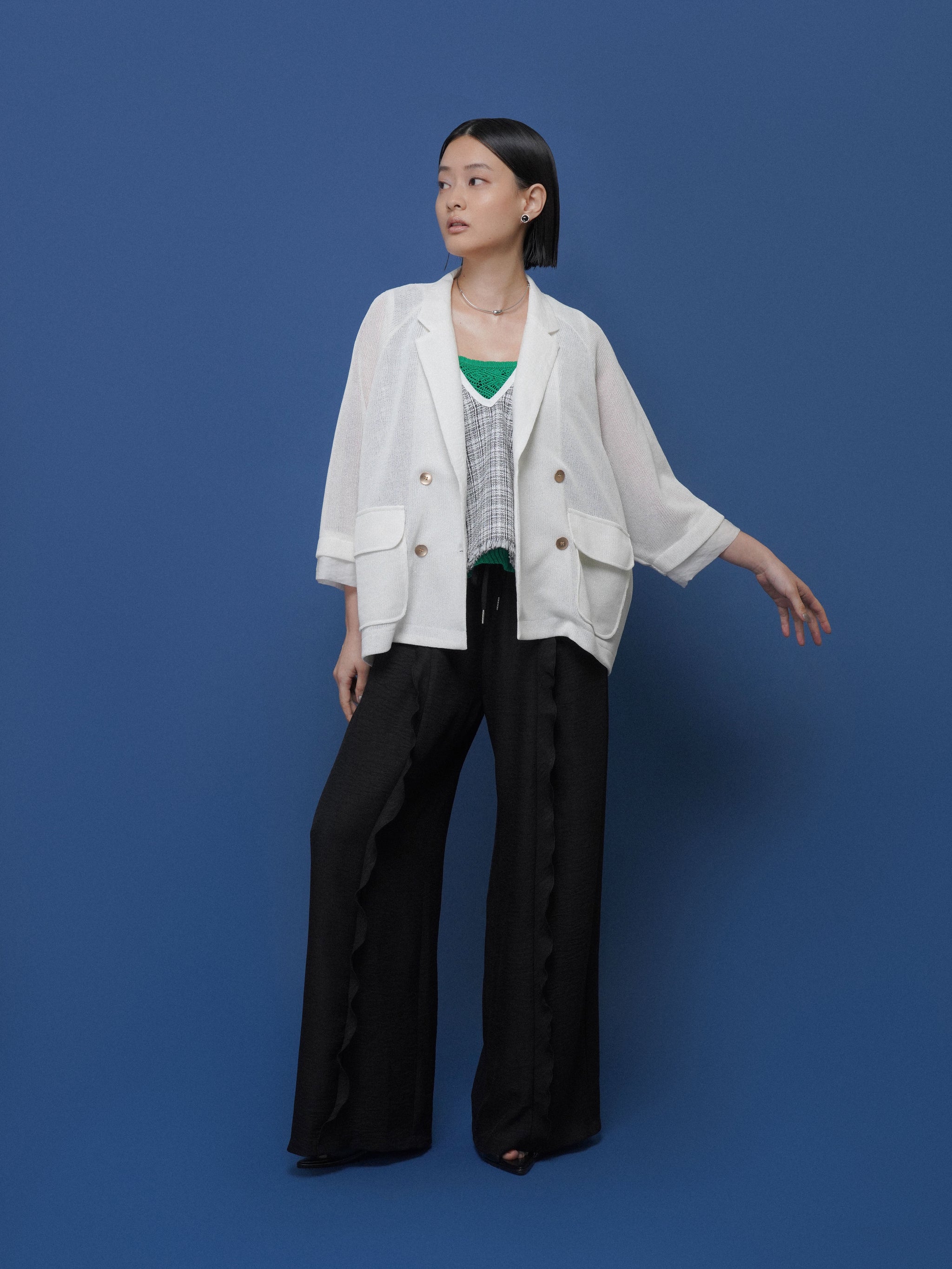 line peacock knit camisole – CYAN tokyo
