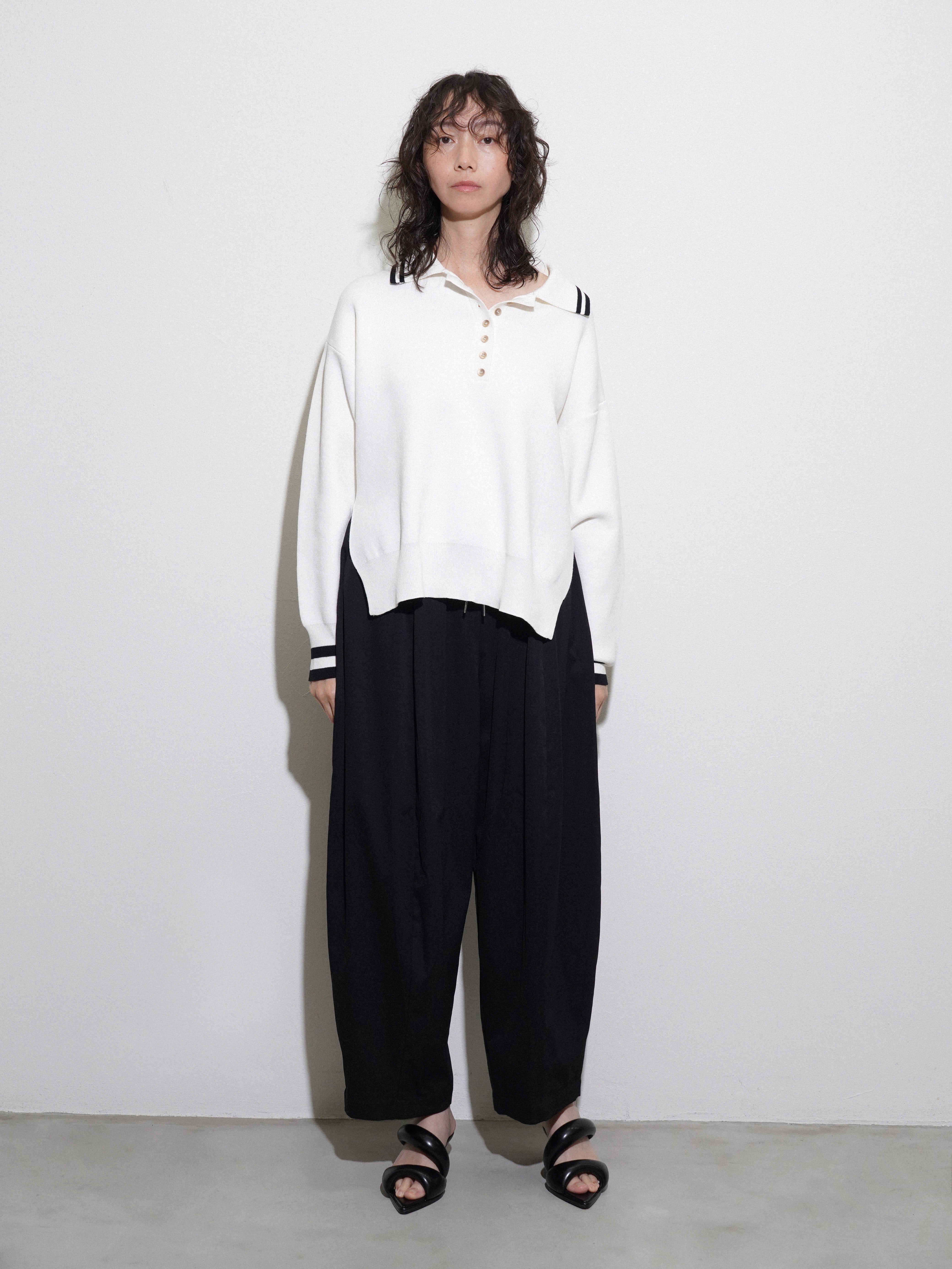 新品未使用　半額以下　ATON ／NATURAL DYED POLO KNIT 予約販売 》plating knit polo – CYAN tokyo