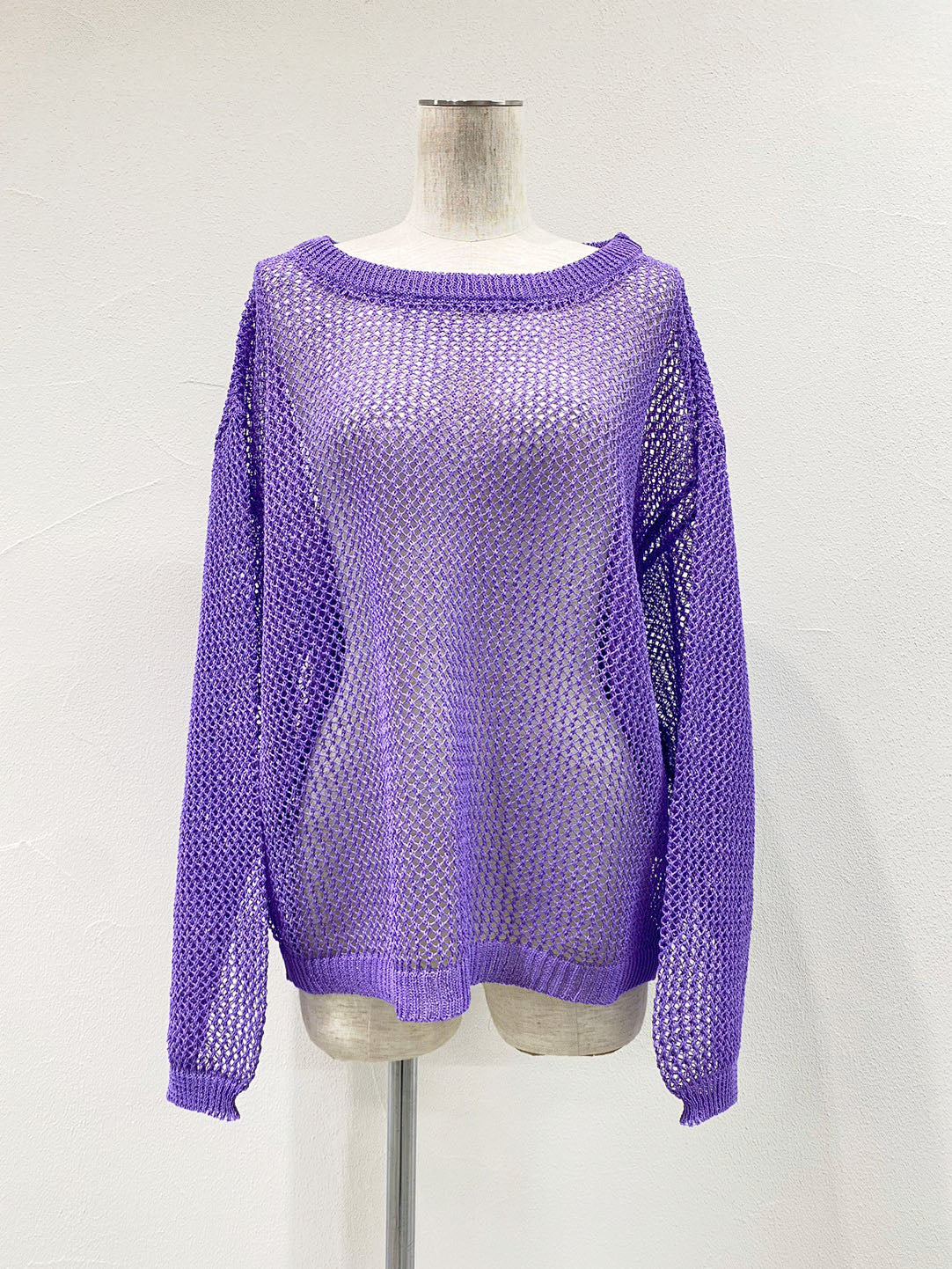 paper knit mesh pullover
