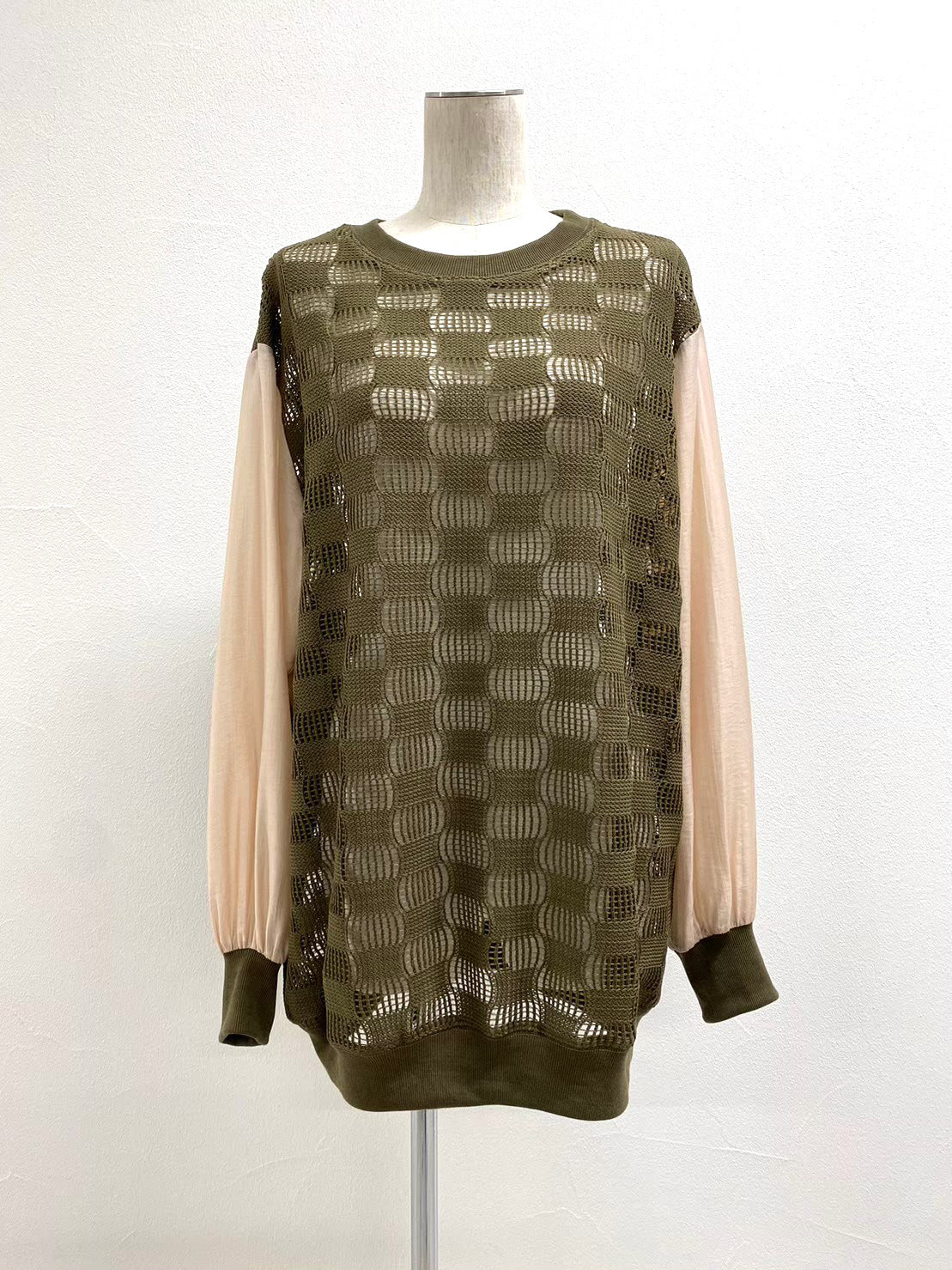 checkers mesh over blouse