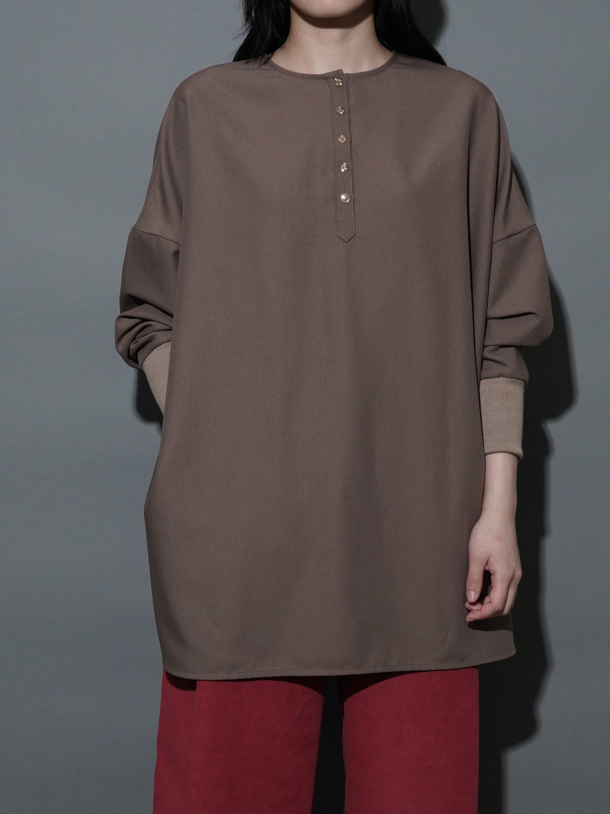 2way henry neck over blouse