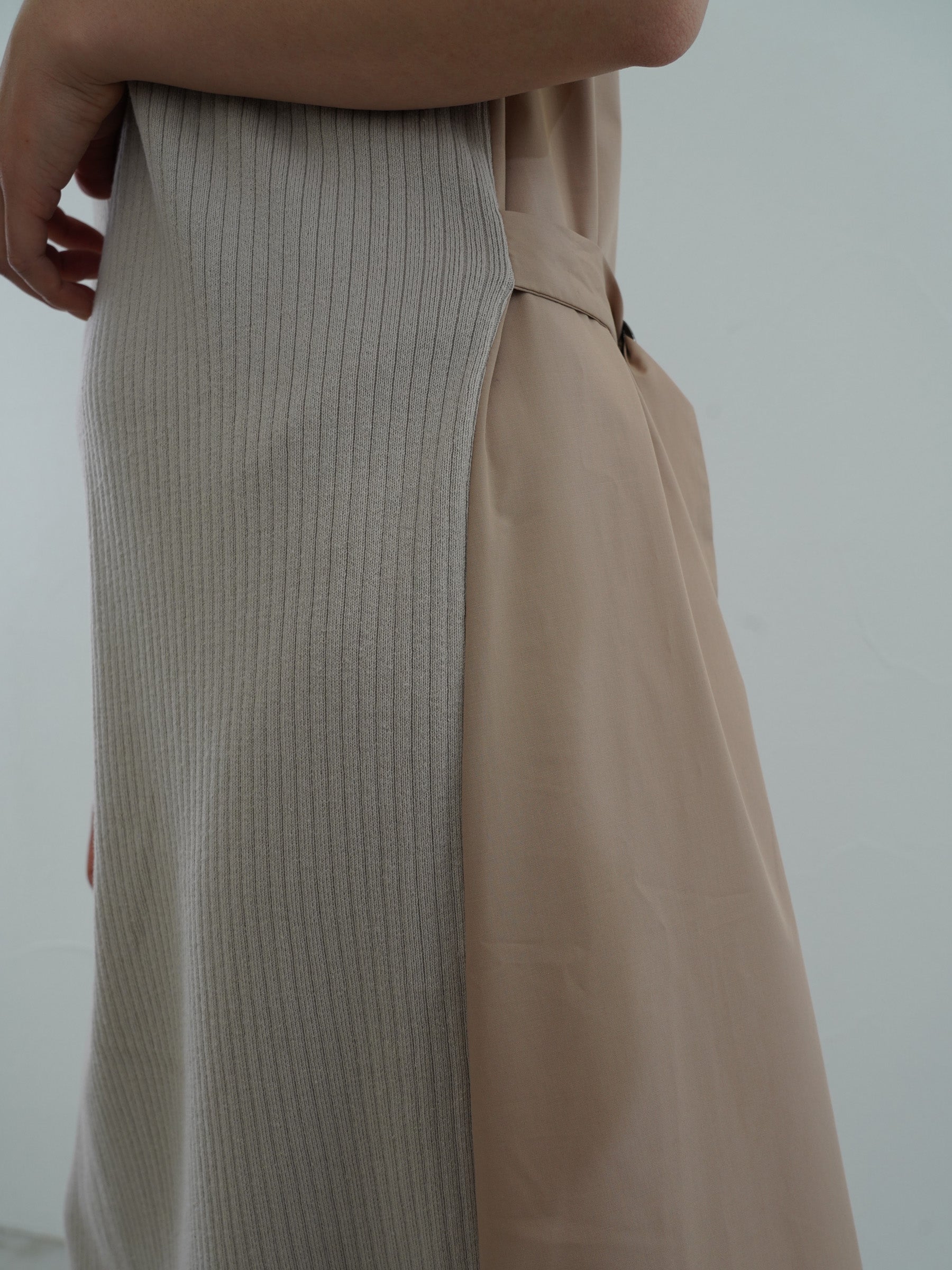 fabric cloth switching knit dress