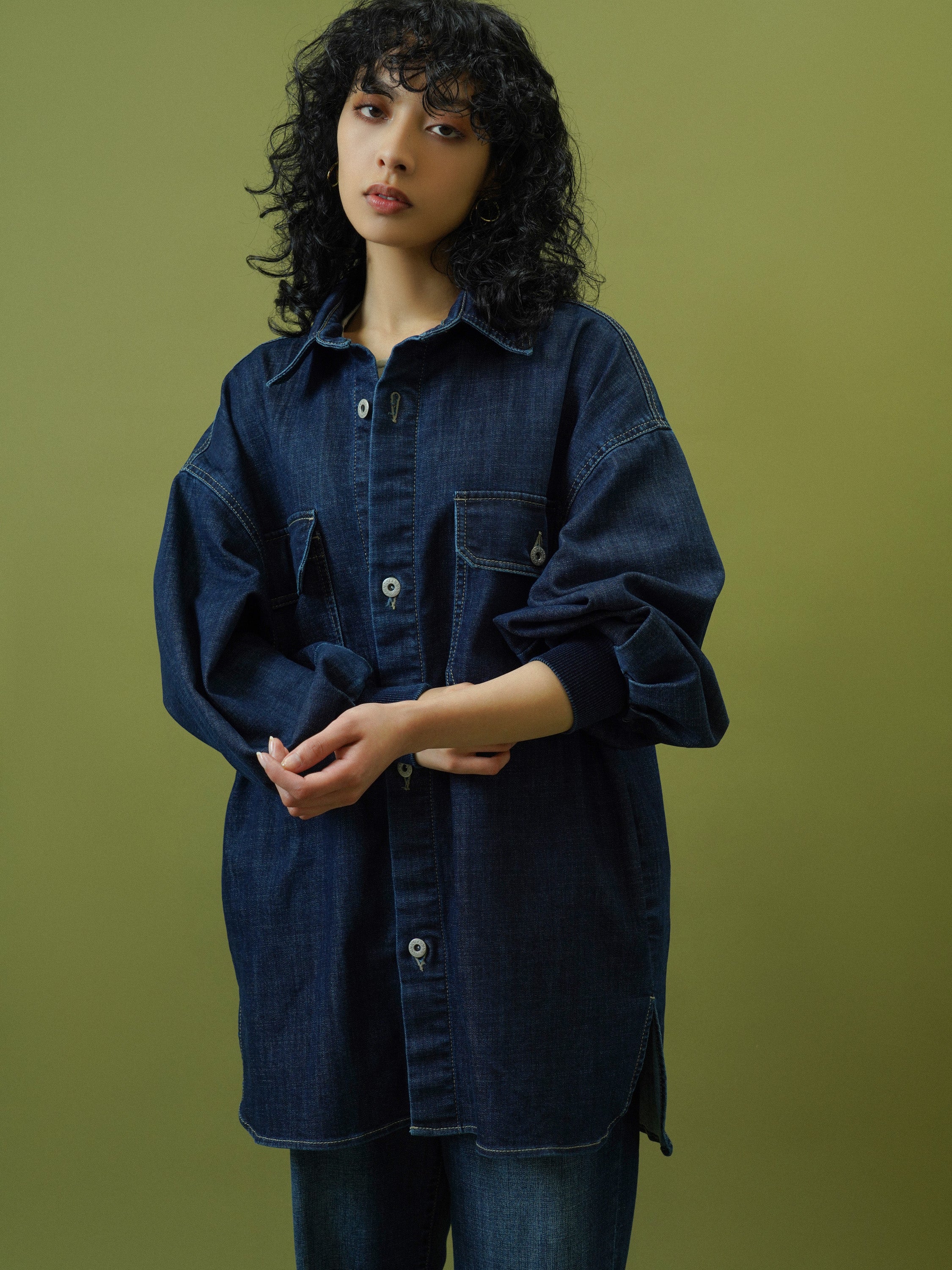 wide sleeve denim shirt Jacket – CYAN tokyo