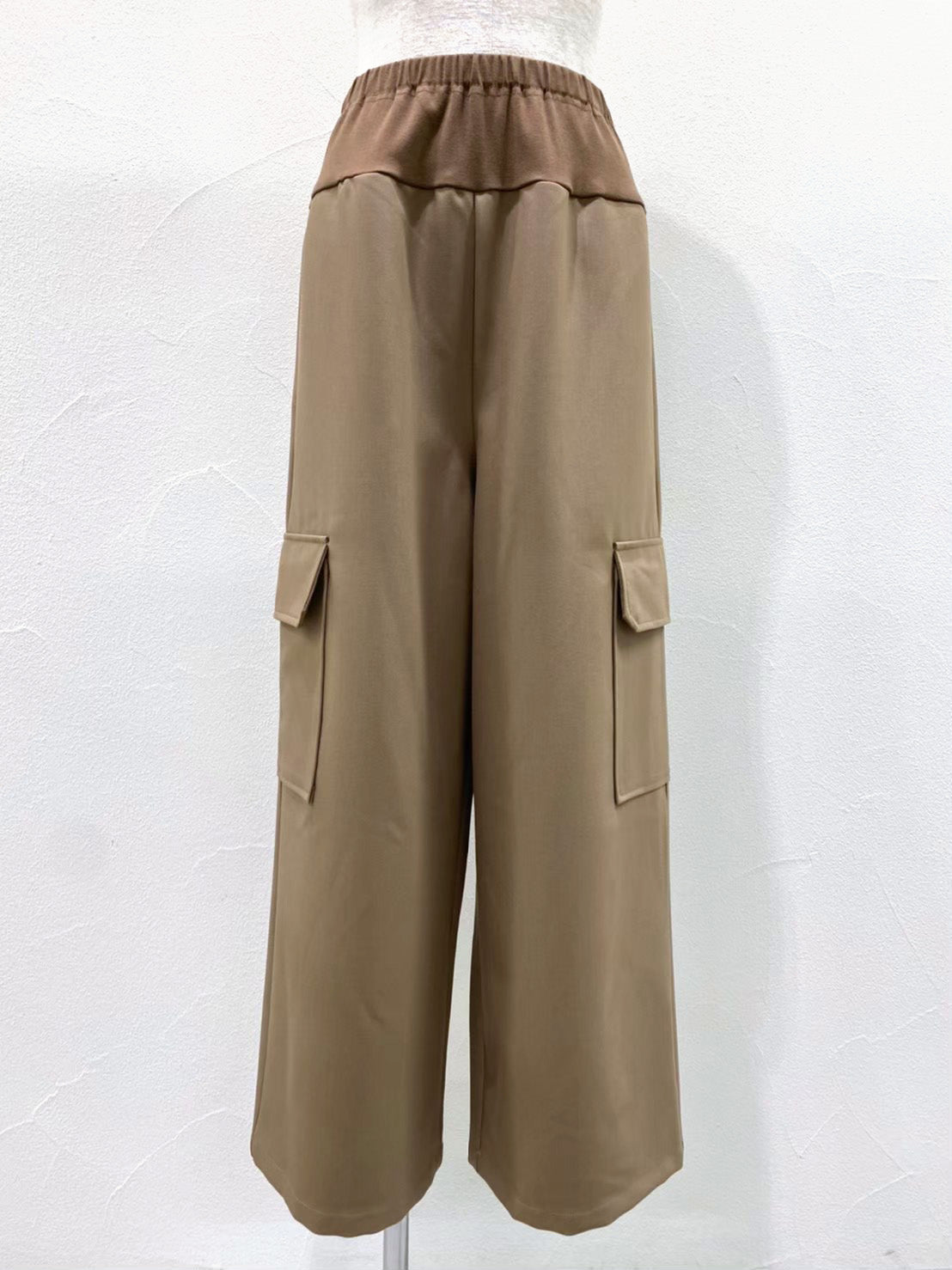 waist combination wide cargo pants
