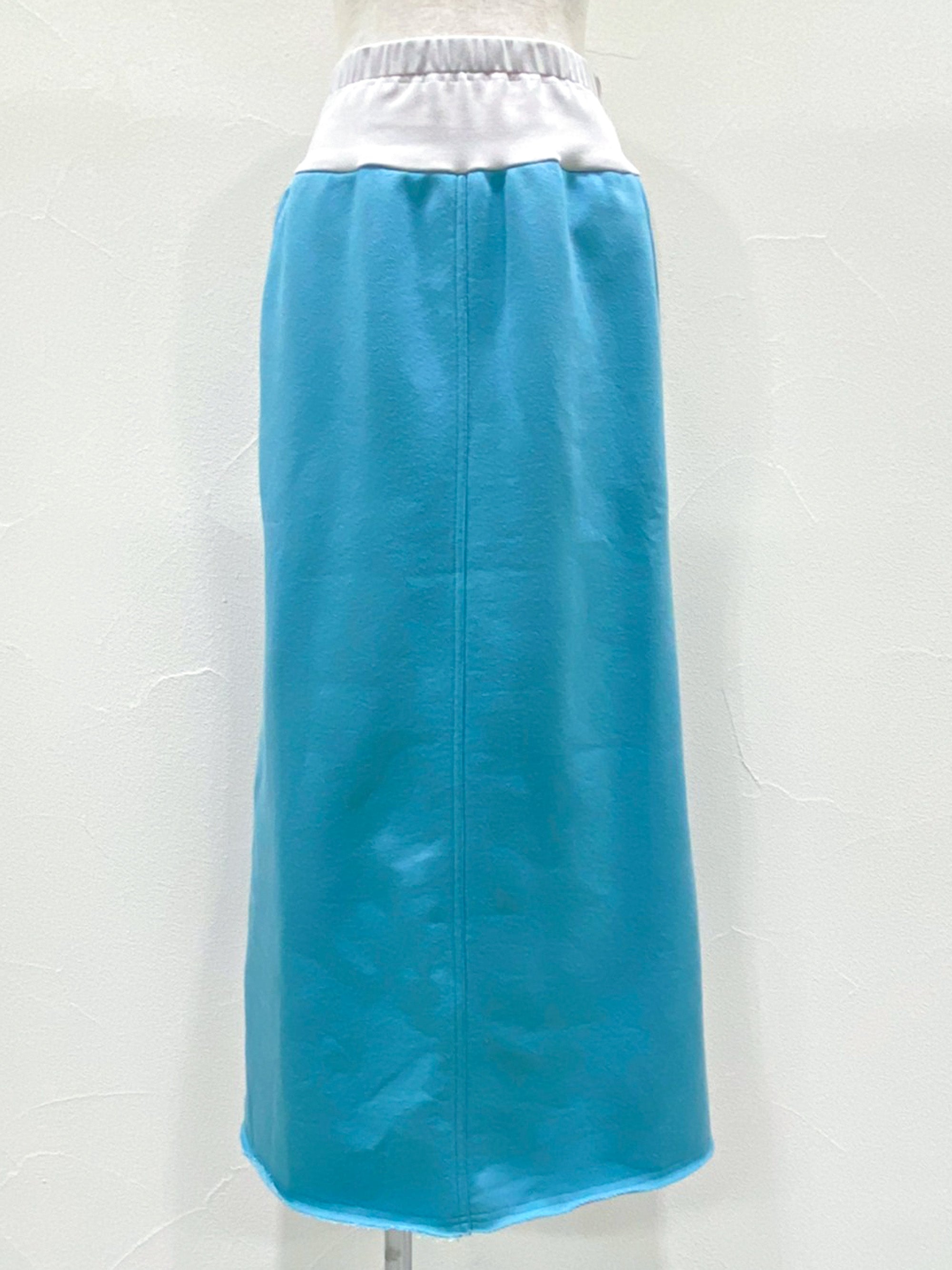 color combination waist sweat maxi skirt